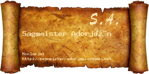 Sagmeister Adorján névjegykártya